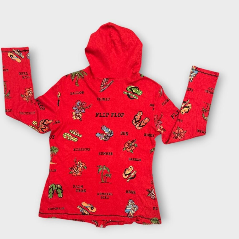 Vintage Jess & Jane Full Zip Hoodie Asian Art Y2K Flipflop - Picture 2 of 7